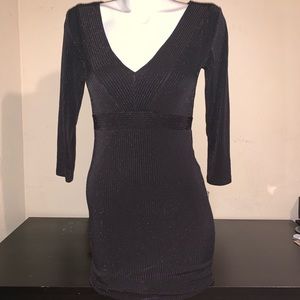 Black V Neck Sparkly dress